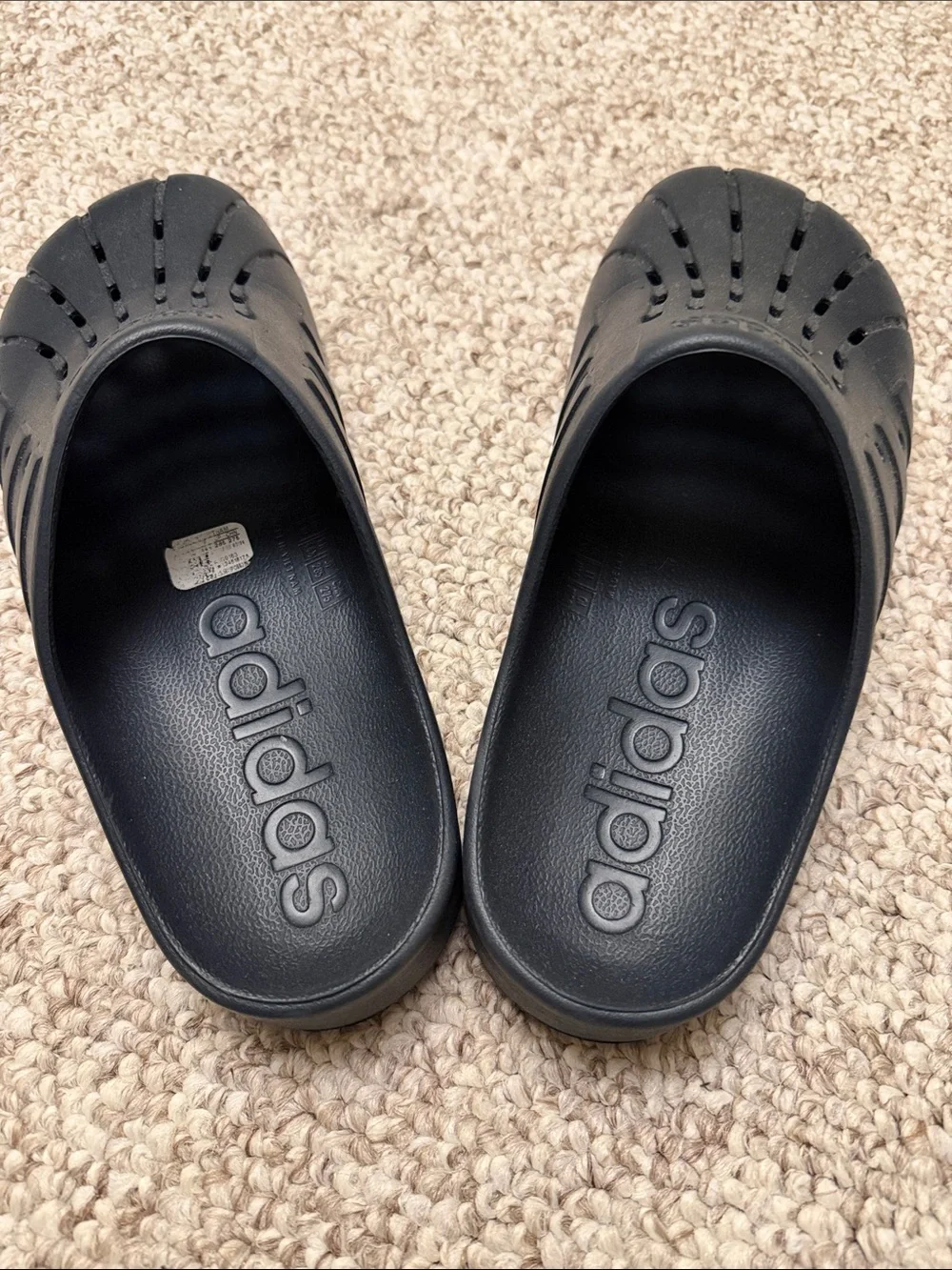 adidas Kids Black Ventilated Slip-On Clogs